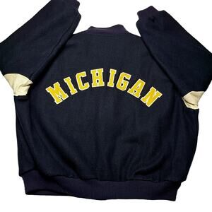 Vintage Chalk Line Michigan Wolverines Wool Varsity Letterman Jacket Size 2XL